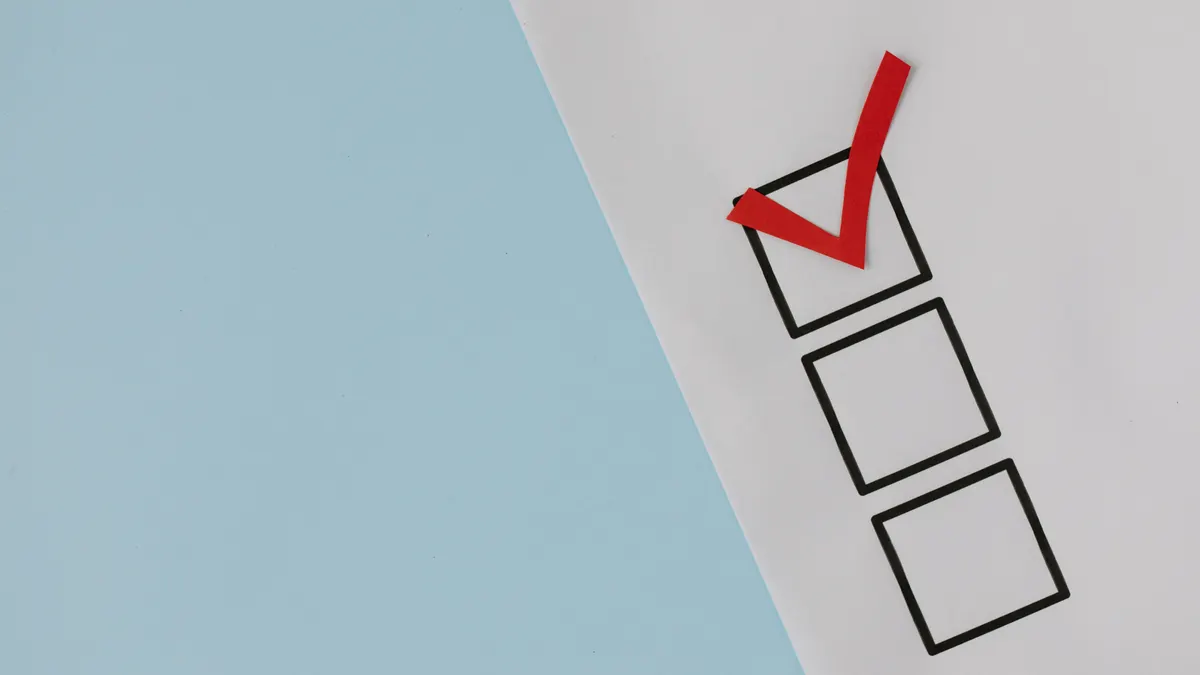 red check mark over checkbox squares